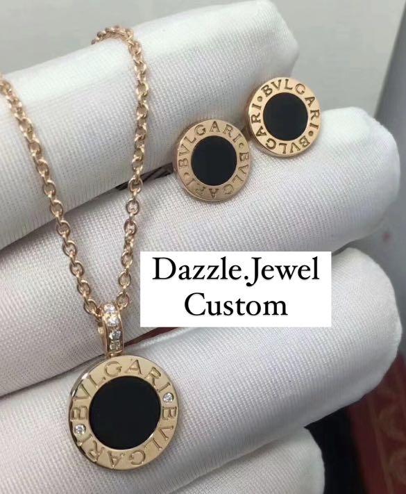 Bvlgari necklace 18k solid gold w ceramic CUSTOM JEWELRY