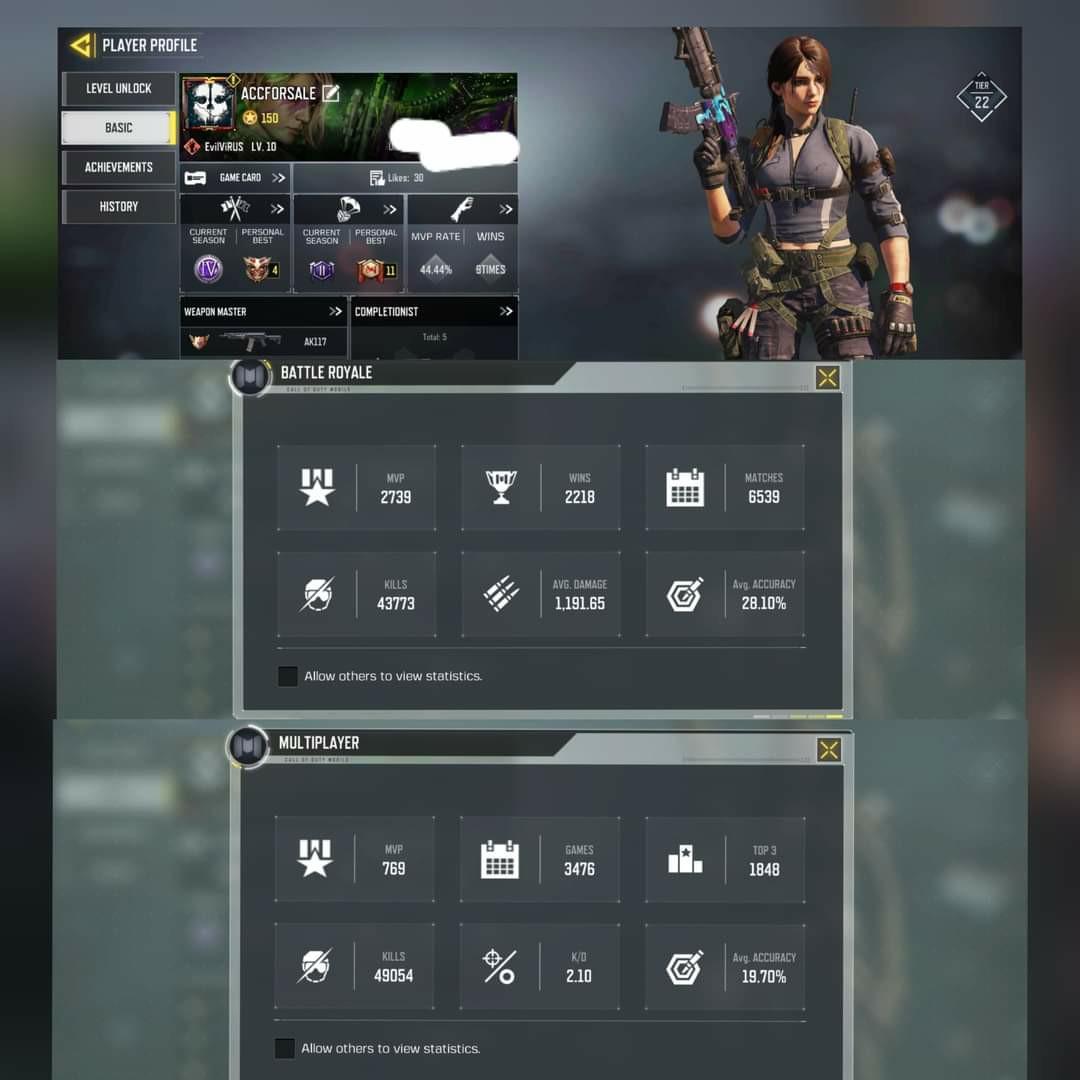 Call Of Duty Mobile Account Video Gaming Gaming Accessories Game Gift Cards Accounts On Carousell