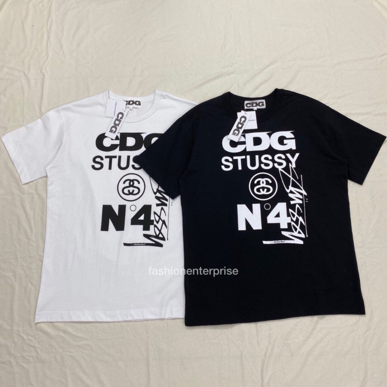 CDG x Stussy T Shirt Men s Fashion Tops Sets Tshirts Polo