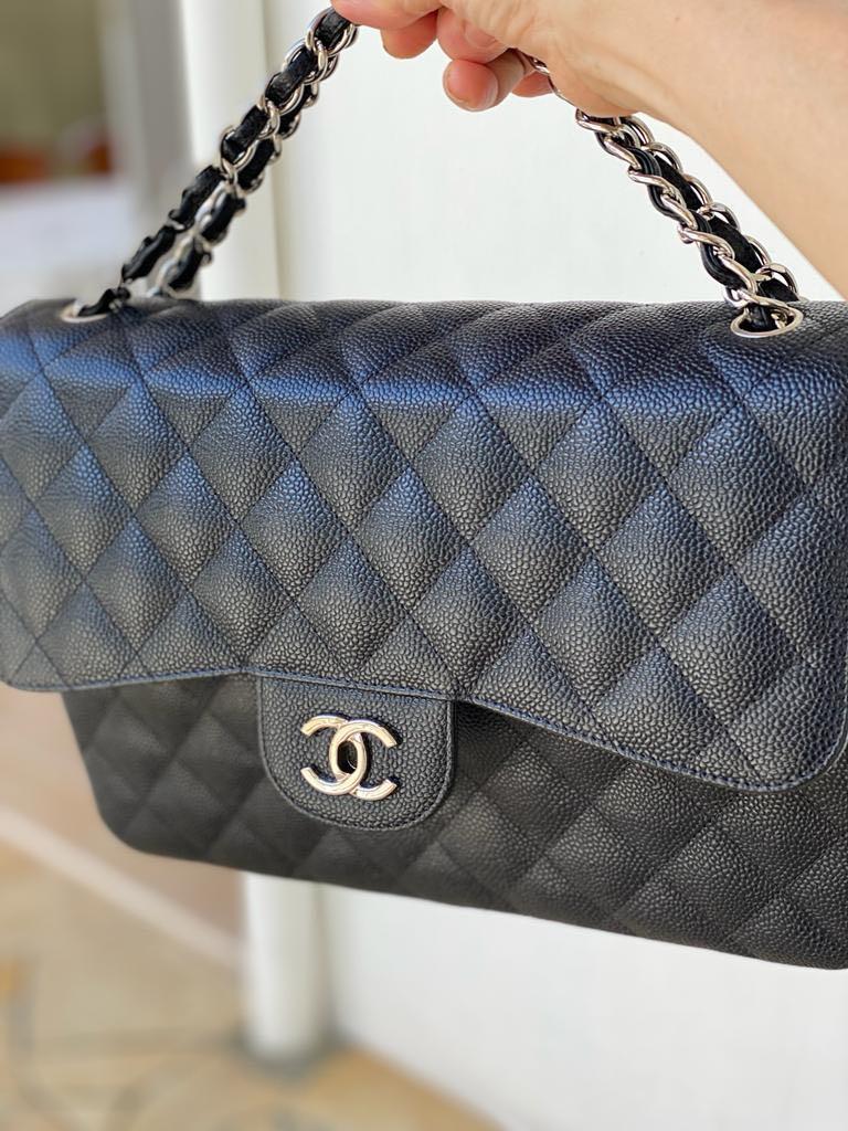Chanel Jumbo Classic in Black Silver hardware
