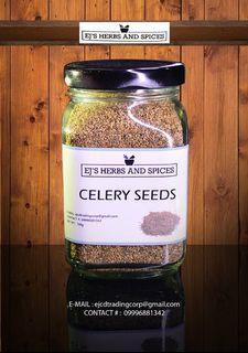 EJs Herbs and Spices CELERY SEEDS in Large Square Glass Jar