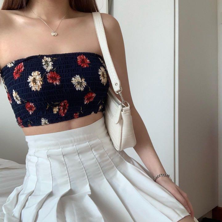 Smocked tube top forever 21 clearance