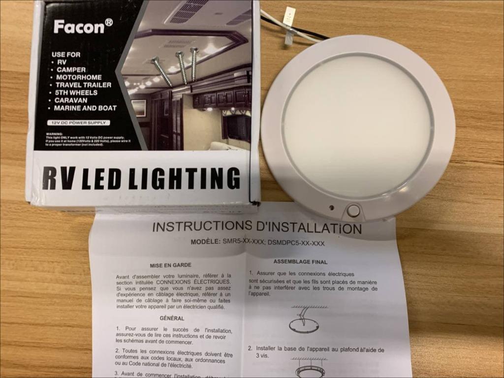 Facon 5Inch LED RV Panel Light Surface Mount 12V DC Interior Light with