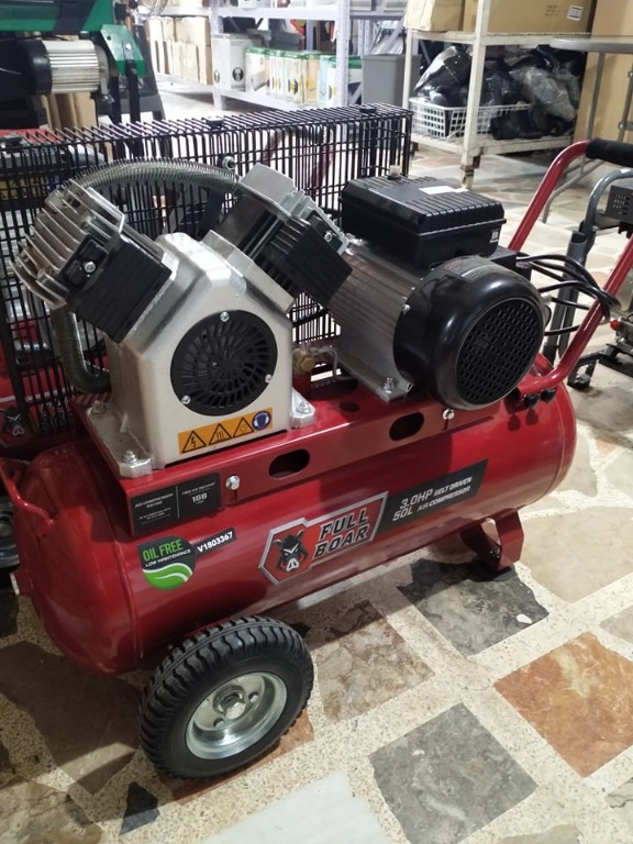 Full boar 50l 3hp oil free belt driven air compressor cheap