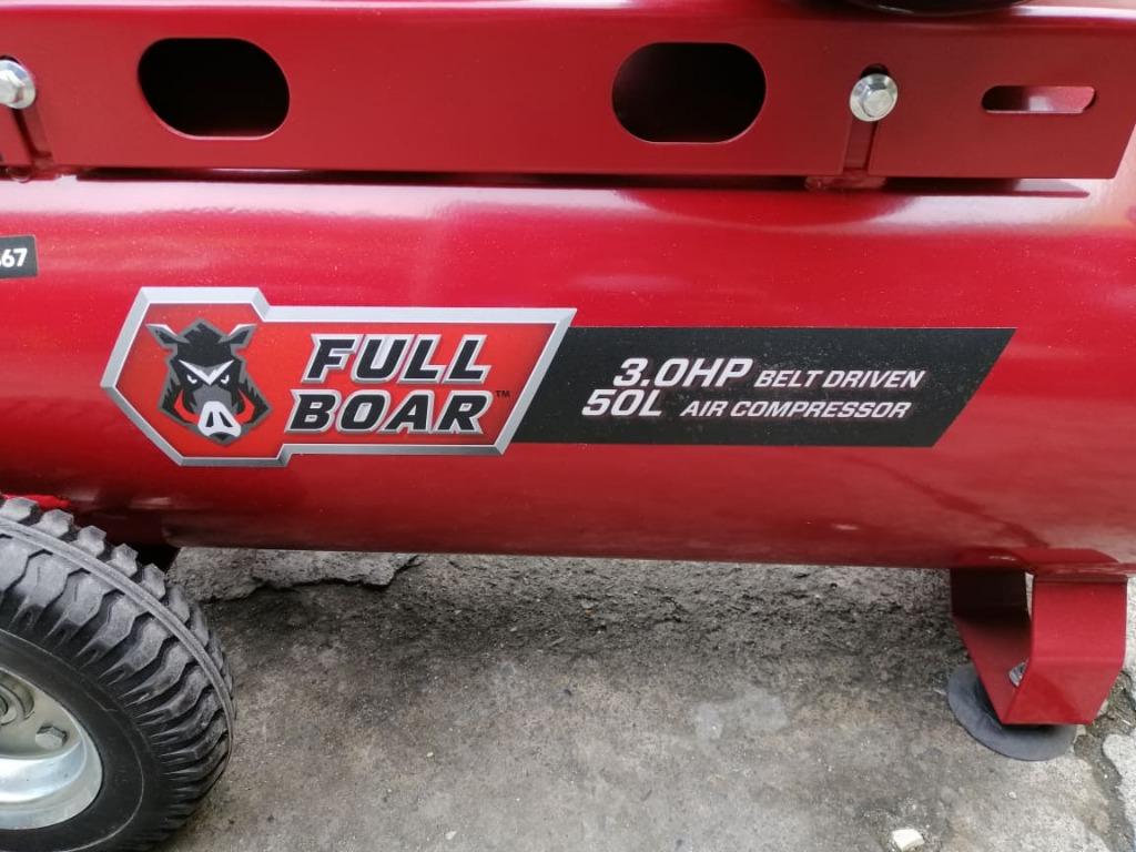 Full Boar Compressor 3HP 50L Belt Driven, Commercial & Industrial, Construction Tools