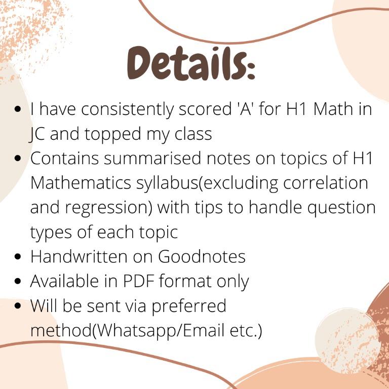 GCE A'Level H1 Mathematics Notes, Hobbies & Toys, Books & Magazines ...