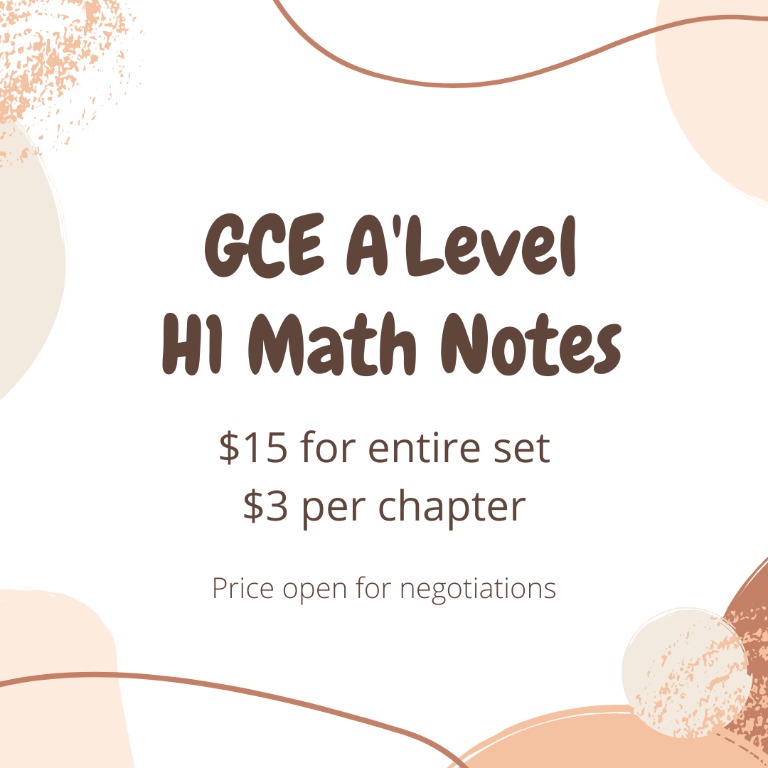 GCE A'Level H1 Mathematics Notes, Hobbies & Toys, Books & Magazines ...