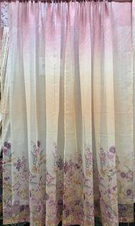 Glass floral curtain linen fabric