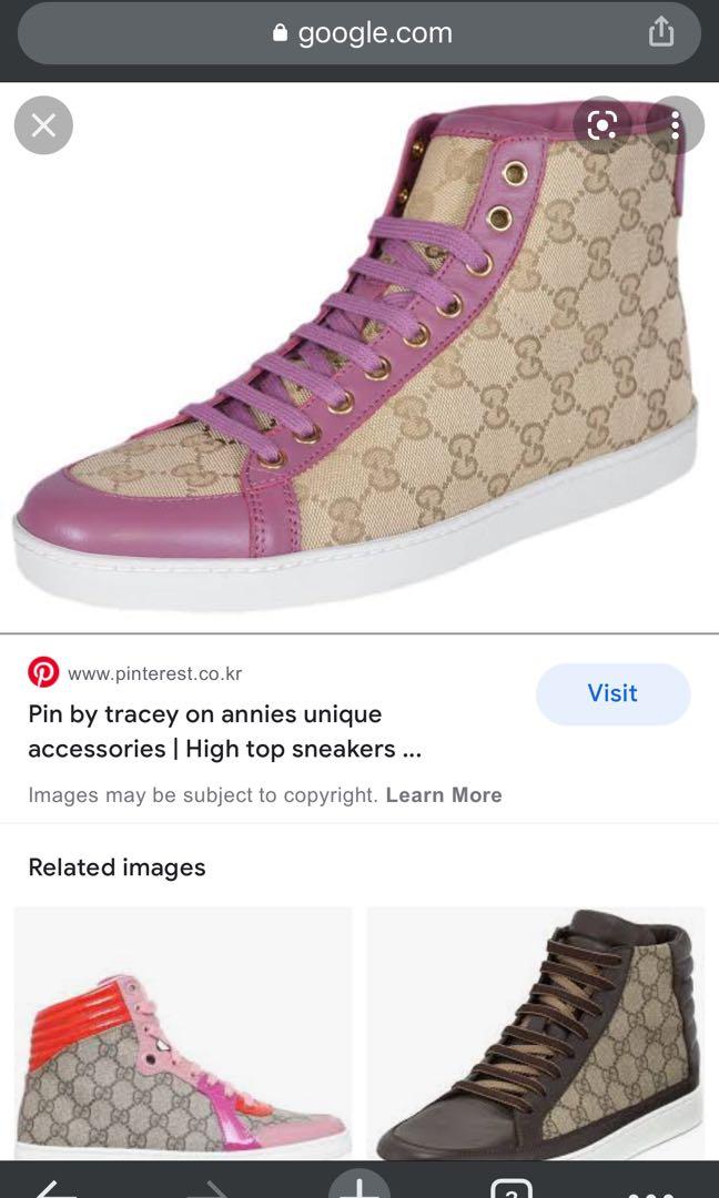 GUCCI GUCCISIMA BROOKLYN MONOGRAM HI TOP SNEAKERS