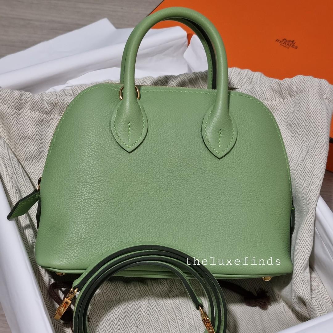 Hermes Mini Evelyn Vert Criquet PHW, Luxury, Bags & Wallets on Carousell