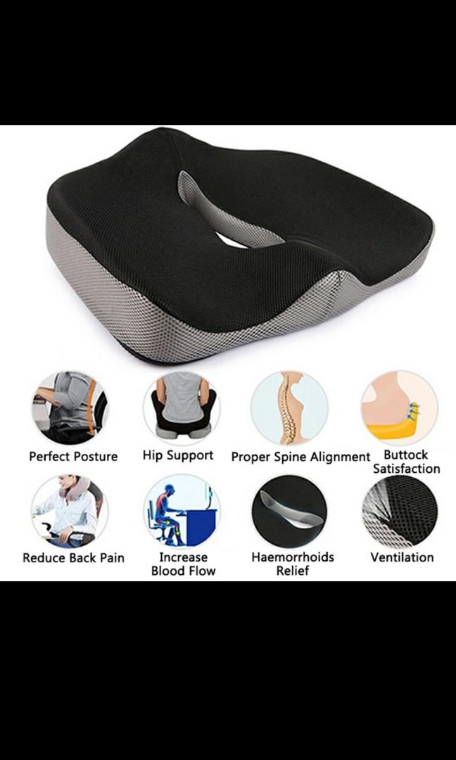 PurenLatex One-Pieces Cushion Memory Foam Seat Back Cushion Orthopedic  Coccyx Spine Hemorrhoid Treat Pad Release Pain Cushions