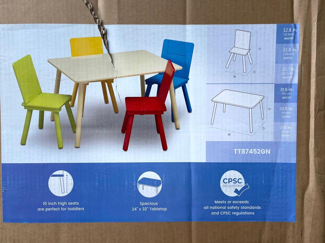 JE Delta Children Table and 4 chair, Babies & Kids, Baby Nursery