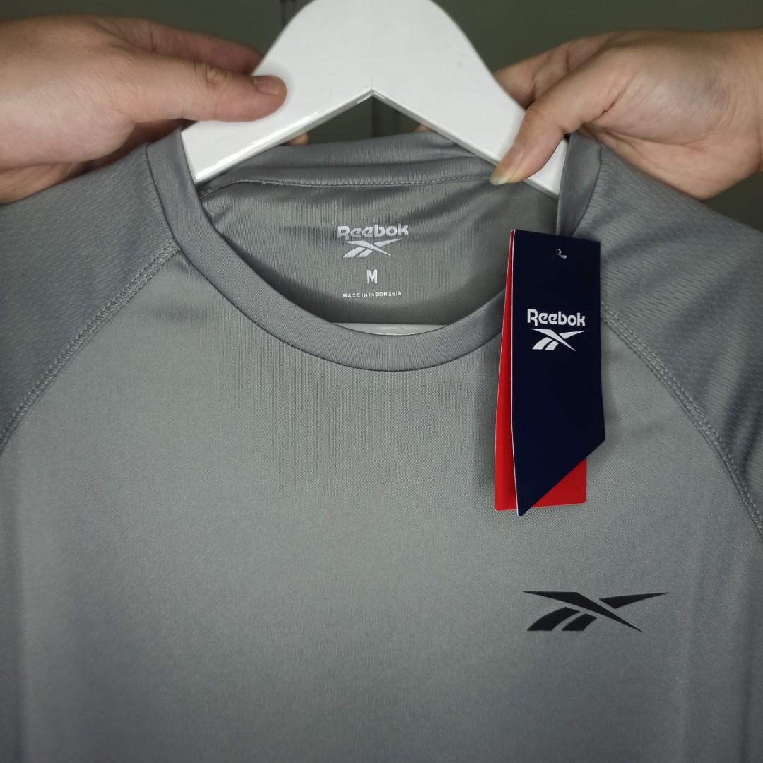 Kaos reebok dry fit M grey t-shirt 