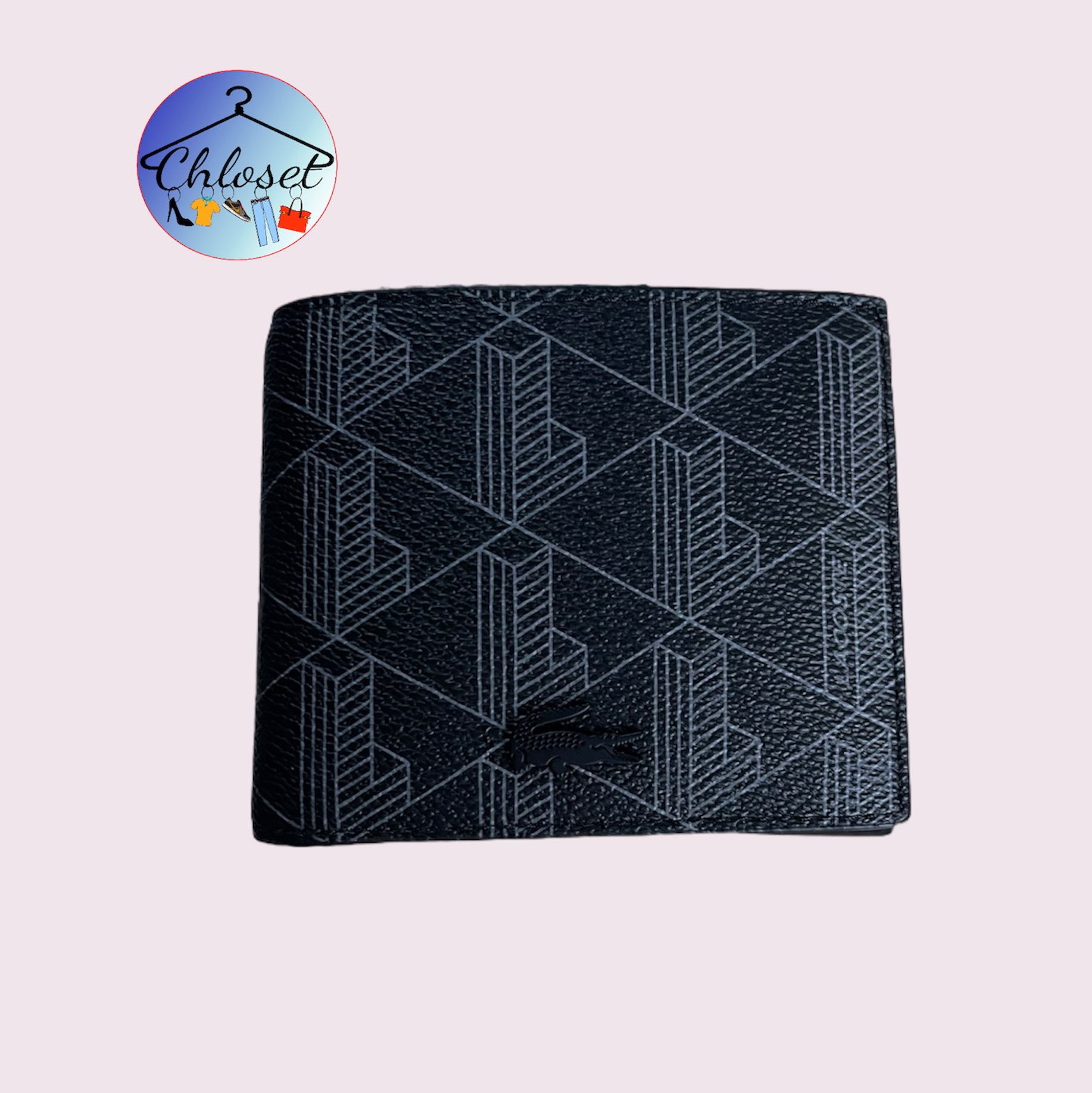 Lacoste The Blend Monogram Wallet In Black