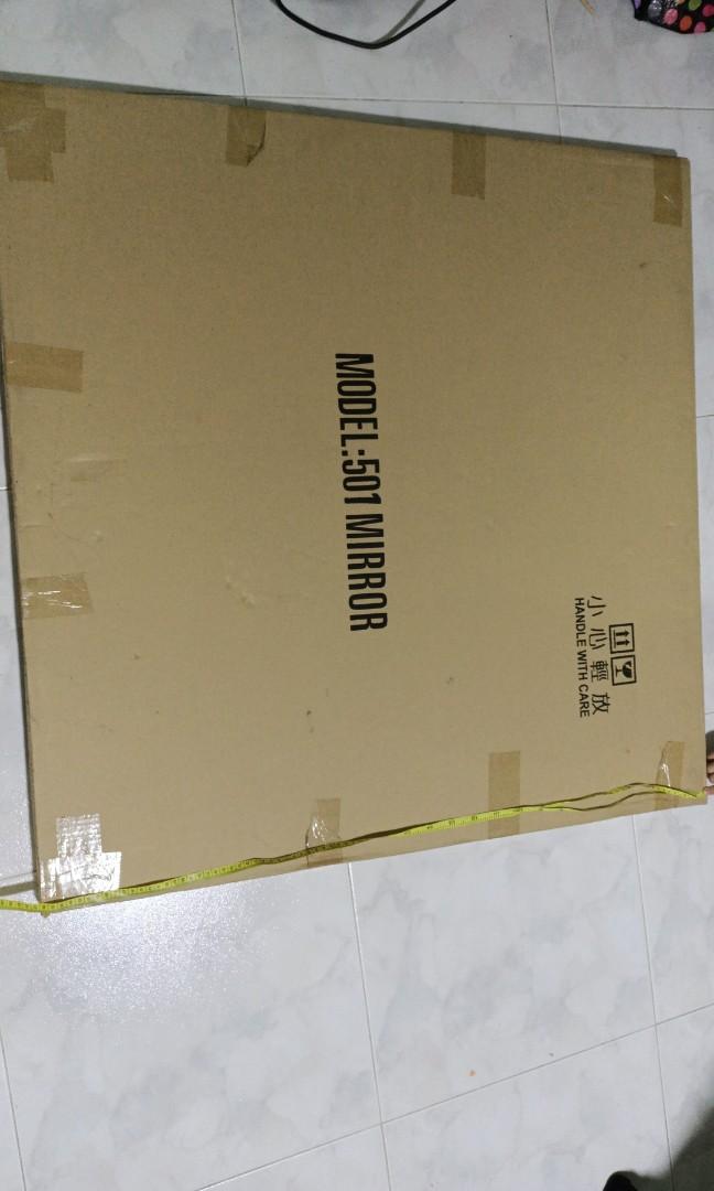 Mirror - dressing table (Category: Bedding & Towels) located in Singapore. Submitted by mumubox (Listing ID 1128045552, Image 1). Description: size: 92x92x3cm Blessing .. brand new mirror..