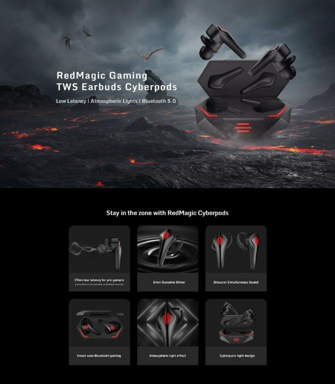Red magic best sale tws gaming earbuds