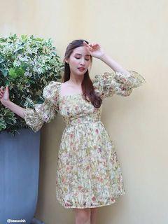 Pomelo Floral Puffed Sleeve Dress