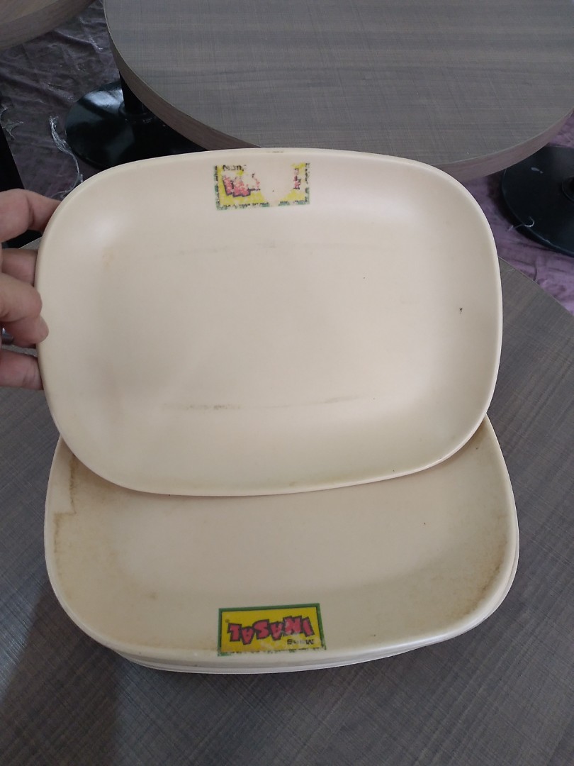 Rectangular plastic plates (brown), Everything Else, Others on Carousell