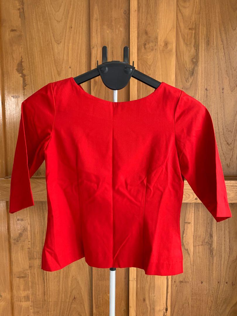 Red top and skirt set // M to L, Fesyen 