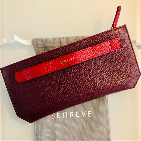 Senreve Colorblock Clutch Cranberry