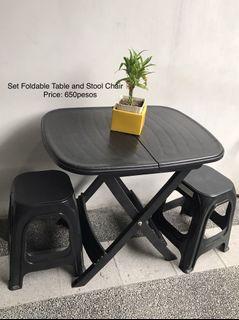 Set Foldable Table and Stool Chair