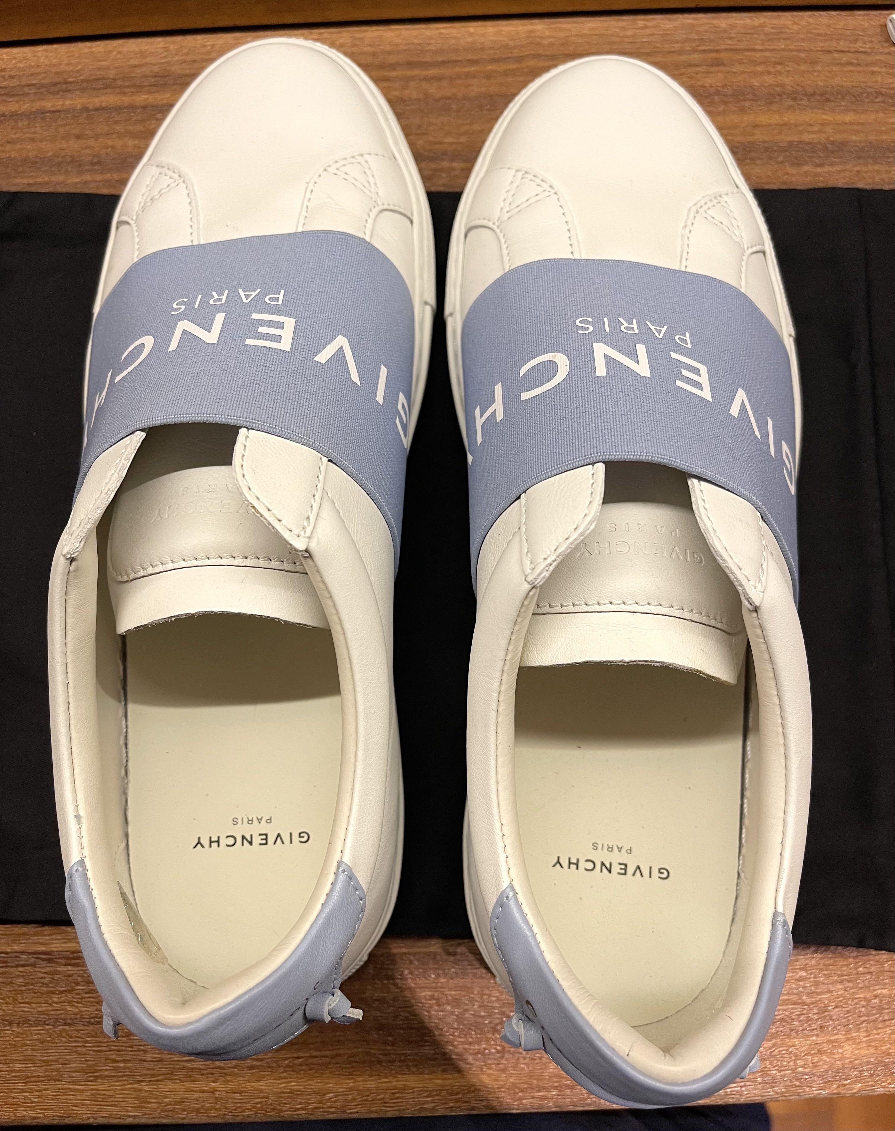 Sneakers in leather with webbing