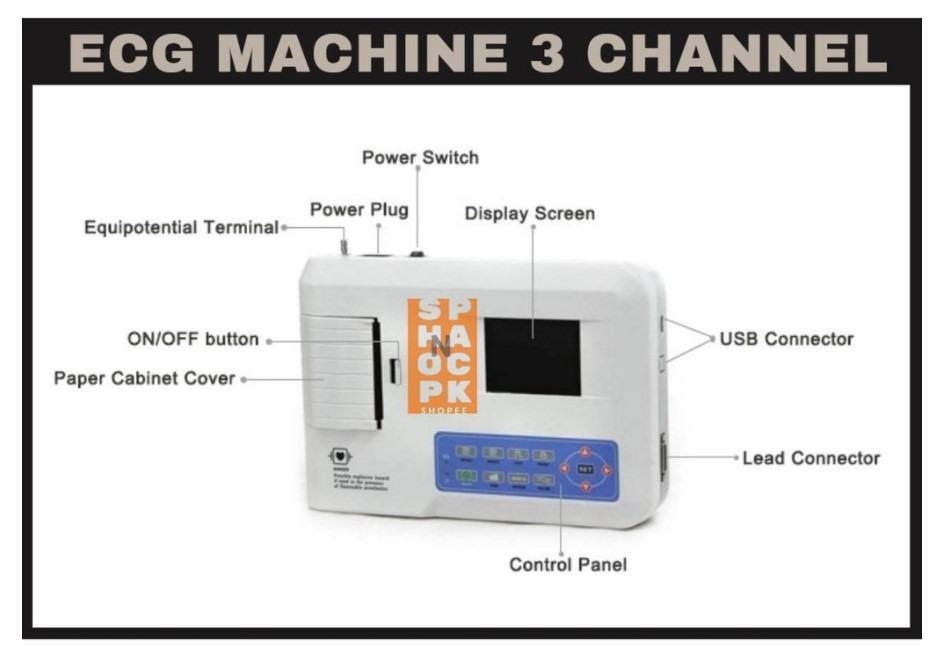 (SNP-T) ECG Machine 3 channels (Wilcare), Health & Nutrition, Medical ...