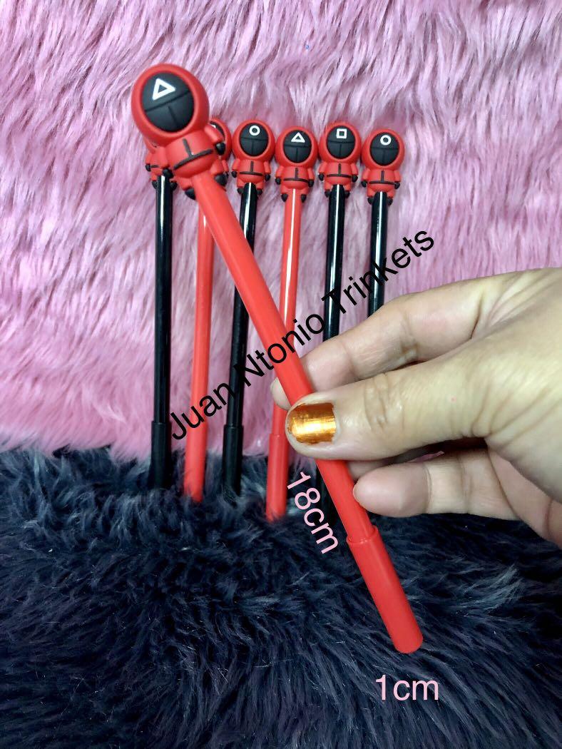 Squid Game Gel Pen (Category: Stationery & School Supplies) located in Taguig. Submitted by unoragasa (Listing ID 1128046030, Image 3). Description: Squid Game Gel Pen Size: 18cm x 1cm Line Weight: 0.5mm.