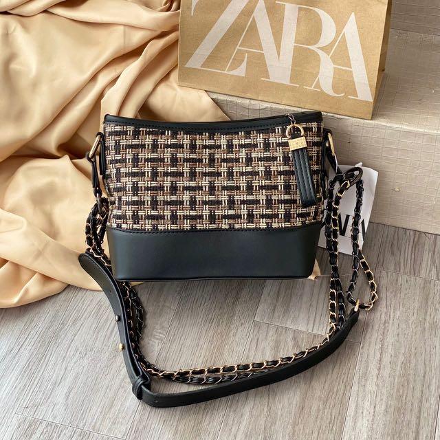 Tweed bag zara on sale
