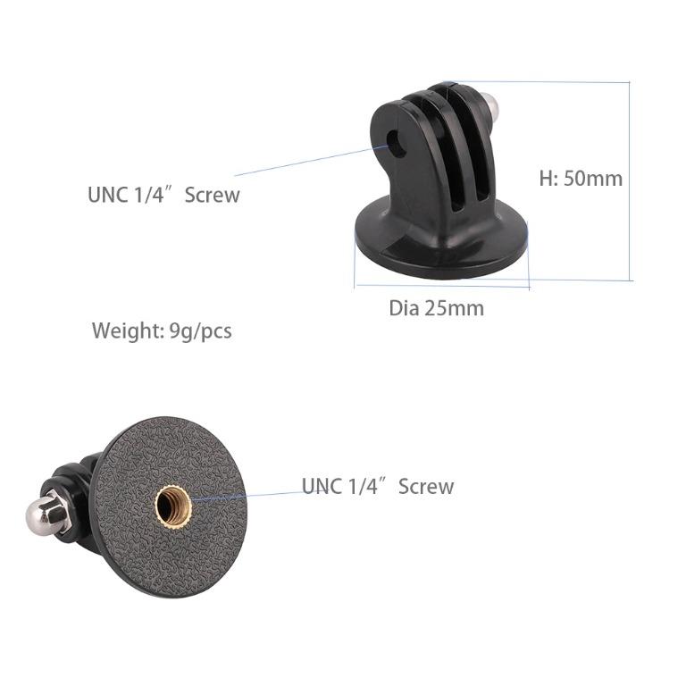 TELESIN 3 in 1 Tripod Mount Adapter Thumb Screw 1/4 Accessory Converter Base for GoPro HERO 11 10 9 8 7 6 5 / Insta360 ONE X3 X2 RS / DJI OSMO ACTION Camera62863062703619114