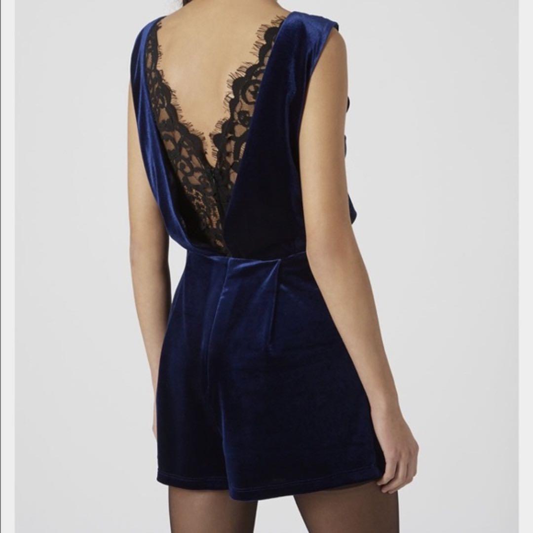 Topshop hot sale velvet playsuit