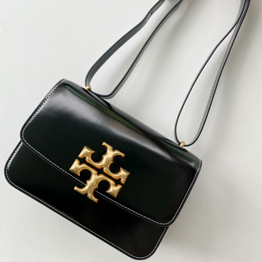 Tory Burch Eleanor New Spazzolato Shoulder Leather bag black, Women's  Fashion, Bags & Wallets, Purses & Pouches on Carousell