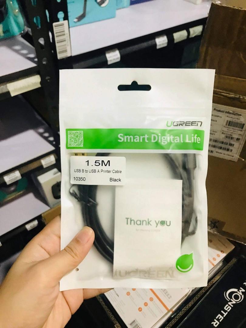 UGREEN 1.5M Printer USB 2.0 AM to BM Cable Black US135 (Category: Cables & Adaptors) located in Makati City. Submitted by slaccessoriesshop (Listing ID 1128065063, Image 2). Description: UGREEN Printer USB 2.0 AM to BM Cable Black US135 ‼️ (available in 1.5M, 3M, 5M) ☑️ We issue OR / Sales Invoice / Delivery Receipt ☑️ Accepting RETAIL and BULK ORDERS ☑️ Direct Seller / Actual item posted ☑️ Guaranteed Original, Brand New and Sealed ☑️ 7 days rep