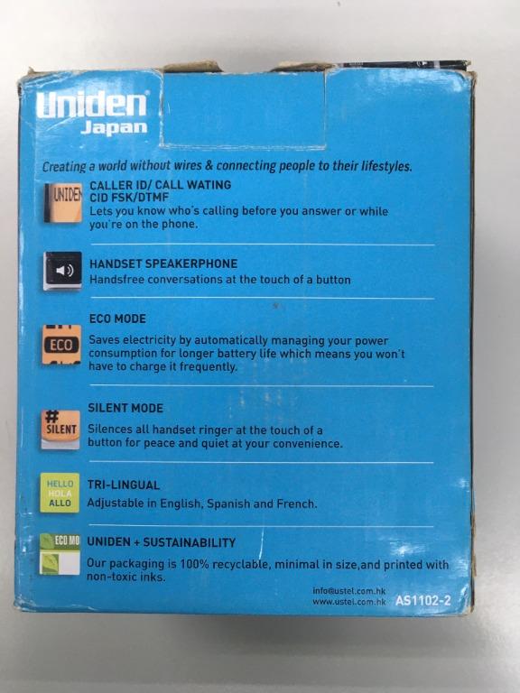 Last Set! Uniden AS1102 twin cordless DECT house phone telephone