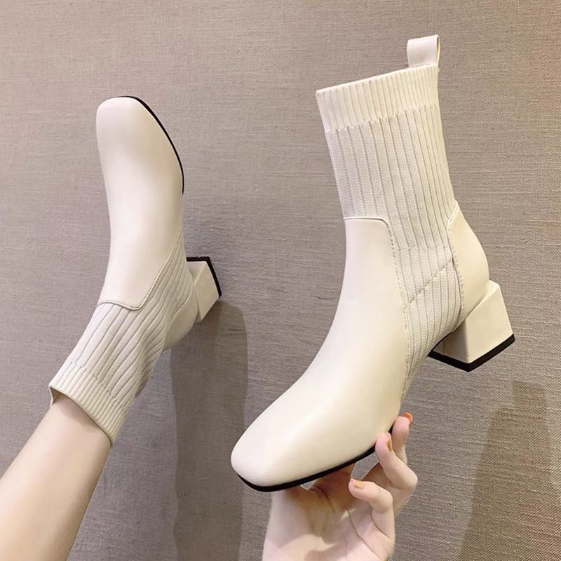 White Sock Boots in size 39 Women s Fashion Footwear Boots on