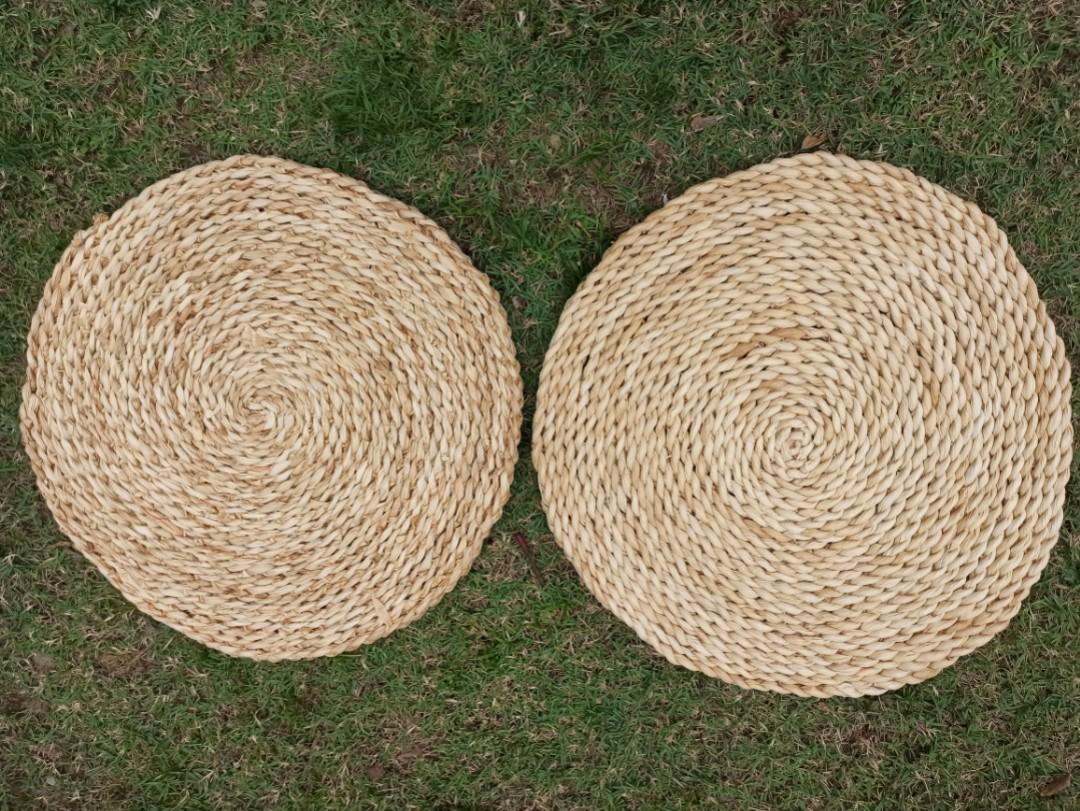 Woven Jute Straw Placemats (1 Pair) / Anyaman Alas Lapik Meja (1 Pasang