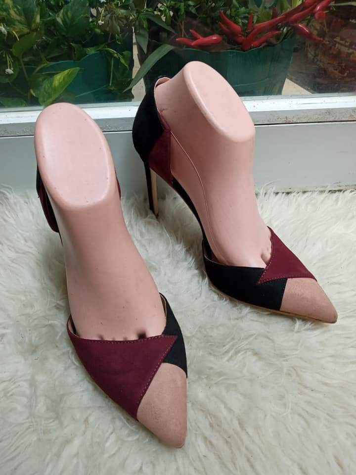 Zara heels in bold color, Fesyen Wanita 