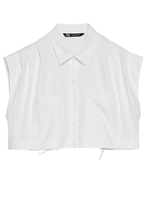 ZARA Pocket Cropped Shirt - XS, Women's 