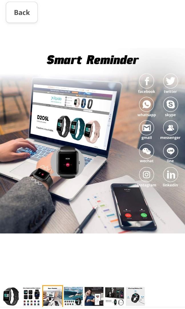 1006 Letsfit Fitness Tracker Smart Watch for Android Phones iPhone Compatible Step Tracker Heart Rate Monitor IP68 Waterproof Fitness Watch Sleep Monitor Calorie Counter Pedometer for Men Women Mobile...