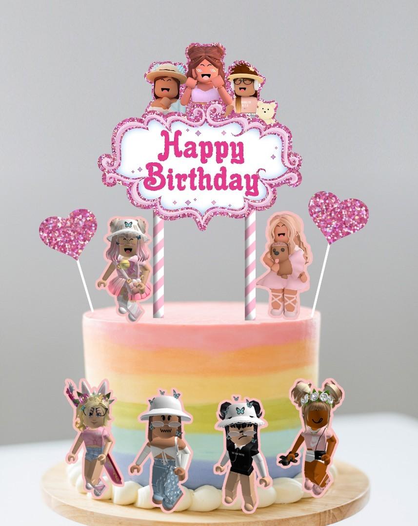 Girl Roblox Cake Topper Pink Roblox Birthday Party Cake - Etsy