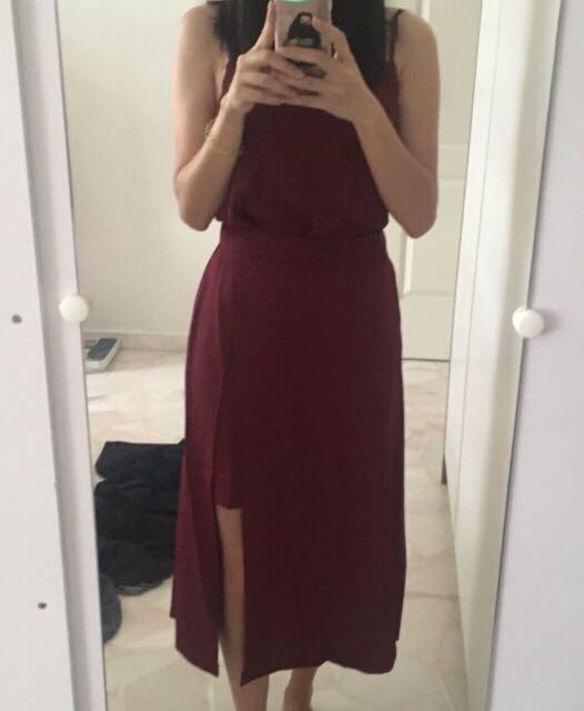 Maroon spaghetti strap sale top