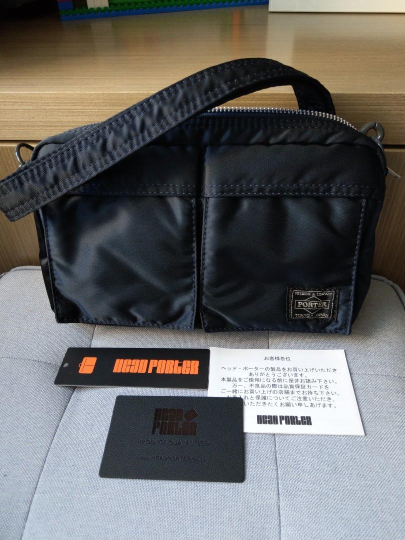 九成九新吉田HEAD PORTER TANKER SHOULDER BAG (NAVY 深藍色), 男裝