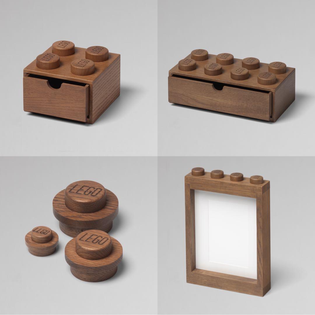 歐洲新產品Lego 純木製積木抽屜櫃桶衣帽掛鉤相架Wooden desk drawer 