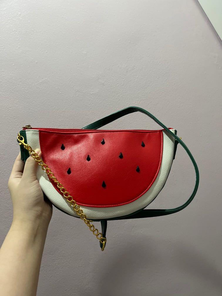 Abby Jocson Watermelon Bag (Leather) (Category: Shoulder Bags) located in Quezon City. Submitted by hellocaitlin (Listing ID 1128256020, Image 1). Description: - can bundle with pineapple bag - was a gift (srp was around 900-1k) - never worn outside / good as new! mop: gcash/shopee checkout mod: lalamove/grab (metro manila) + shopee checkout.