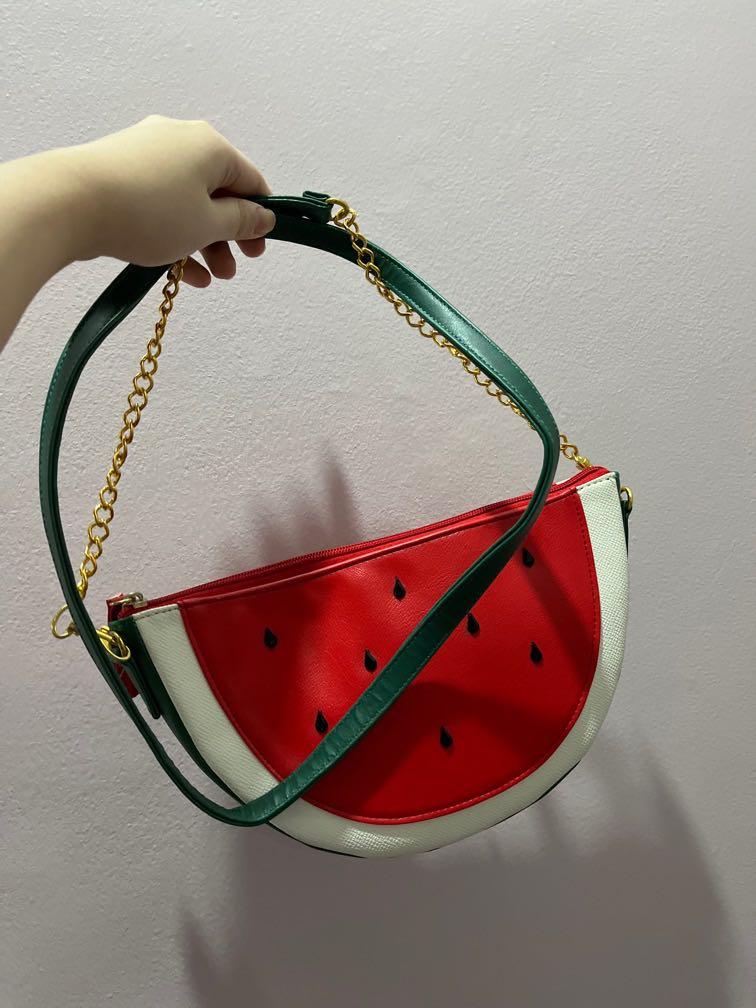 Abby Jocson Watermelon Bag (Leather) (Category: Shoulder Bags) located in Quezon City. Submitted by hellocaitlin (Listing ID 1128256020, Image 2). Description: - can bundle with pineapple bag - was a gift (srp was around 900-1k) - never worn outside / good as new! mop: gcash/shopee checkout mod: lalamove/grab (metro manila) + shopee checkout.