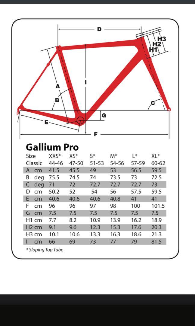 Argon 18 new arrivals gallium size chart