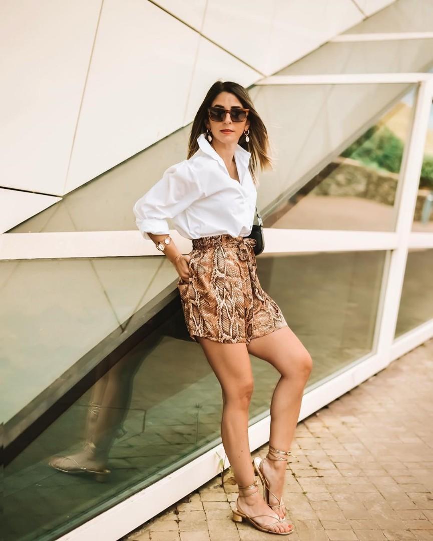 Snake print shorts zara new arrivals