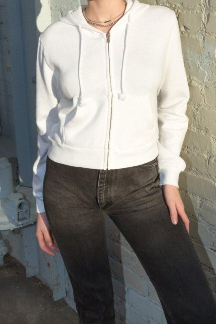 Brandy Melville white crystal hoodie