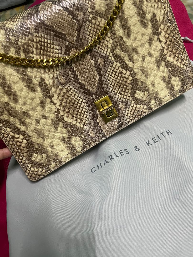 Charles and keith snake print bag clearance