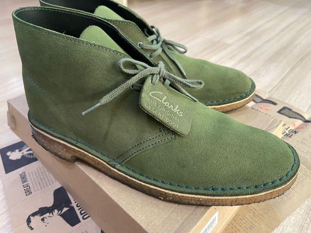 Olive green clarks desert boots cheap